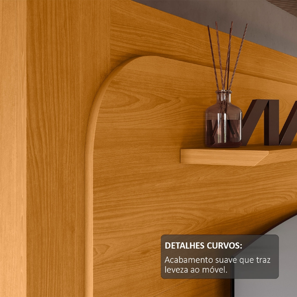Estante Painel TV 75 Pol 200cm Oscar Cinamomo Z10 - Mpozenato