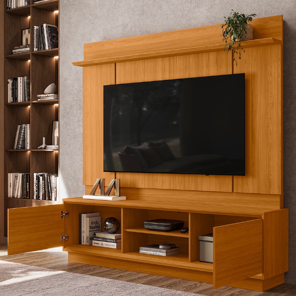 Estante Painel TV 75 Pol 184cm Dara Cinamomo Z10 - Mpozenato