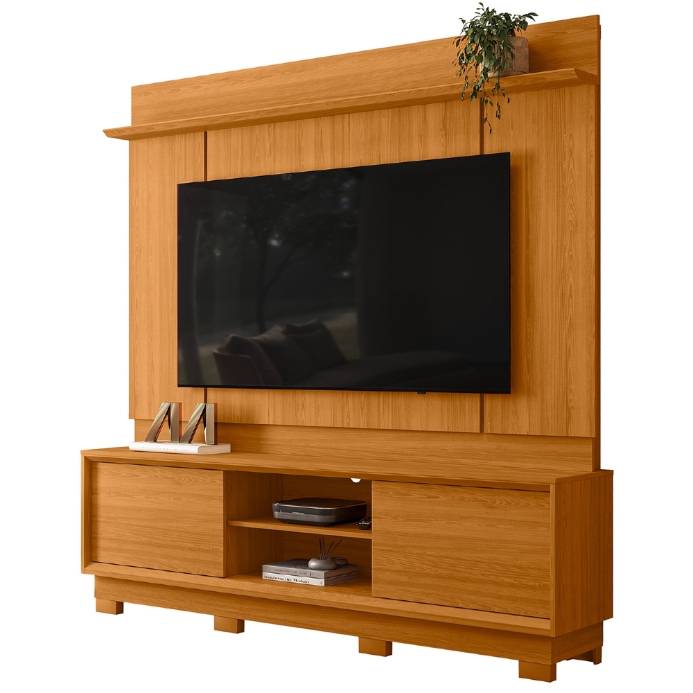 Estante Painel TV 75 Pol 184cm Com Pés Dara Cinamomo Z10 - Mpozenato