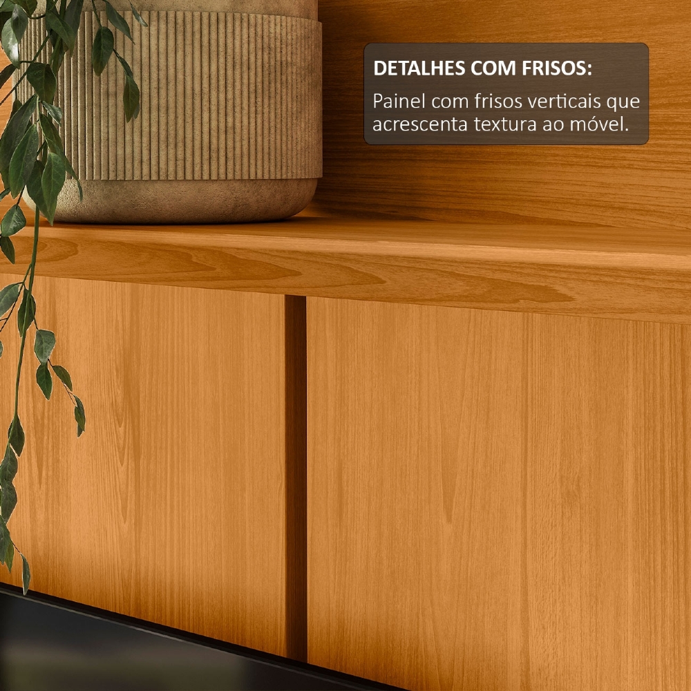 Estante Painel TV 75 Pol 184cm Com Pés Dara Cinamomo Z10 - Mpozenato