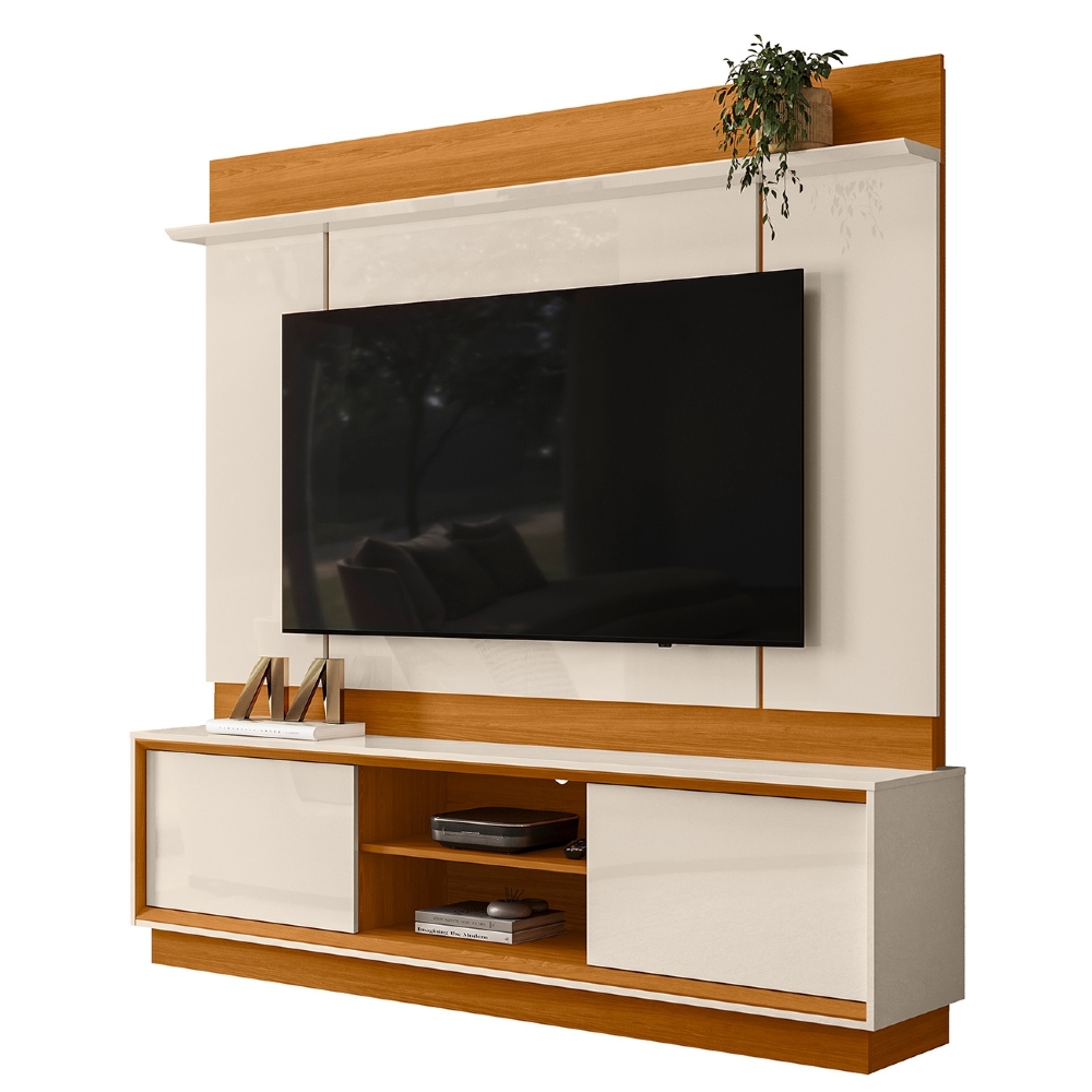 Estante Painel TV 75 Pol 184cm Dara Cinamomo/Off Z10 - Mpozenato