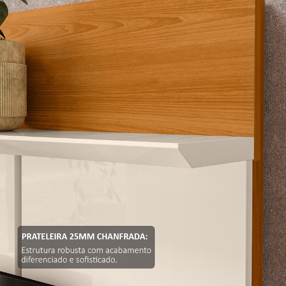 Estante Painel TV 75 Pol 184cm Dara Cinamomo/Off Z10 - Mpozenato