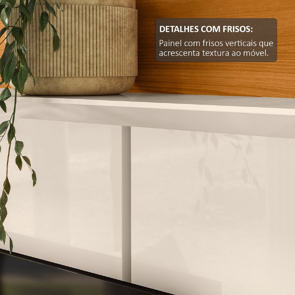 Estante Painel TV 75 Pol 184cm Com Pés Dara Cinamomo/Off Z10 - Mpozenato