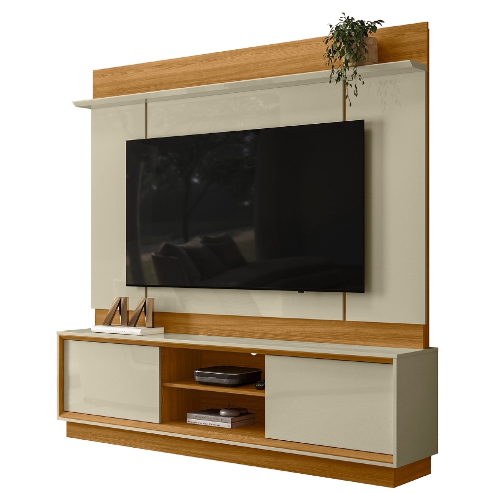 Estante Painel TV 75 Pol 184cm Dara Cumaru/Opala Z10 - Mpozenato