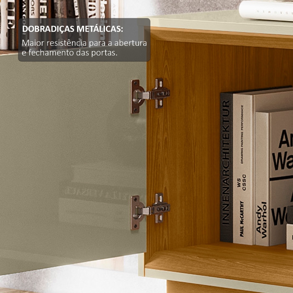 Estante Painel TV 75 Pol 184cm Dara Cumaru/Opala Z10 - Mpozenato