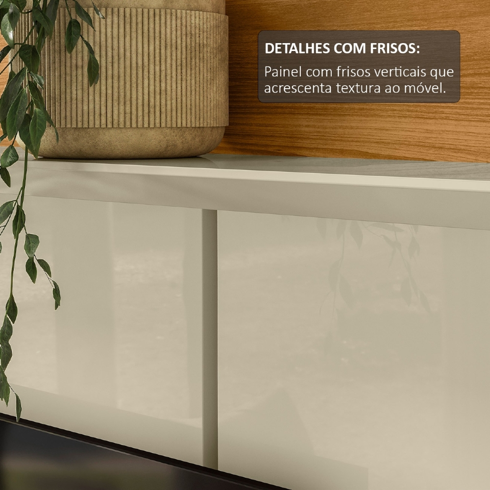 Estante Painel TV 75 Pol 184cm Dara Cumaru/Opala Z10 - Mpozenato
