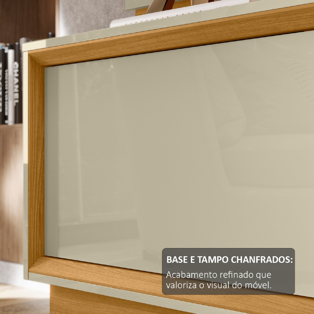 Estante Painel TV 75 Pol 184cm Com Rodízios Dara Cumaru/Opala Z10 - Mpozenato
