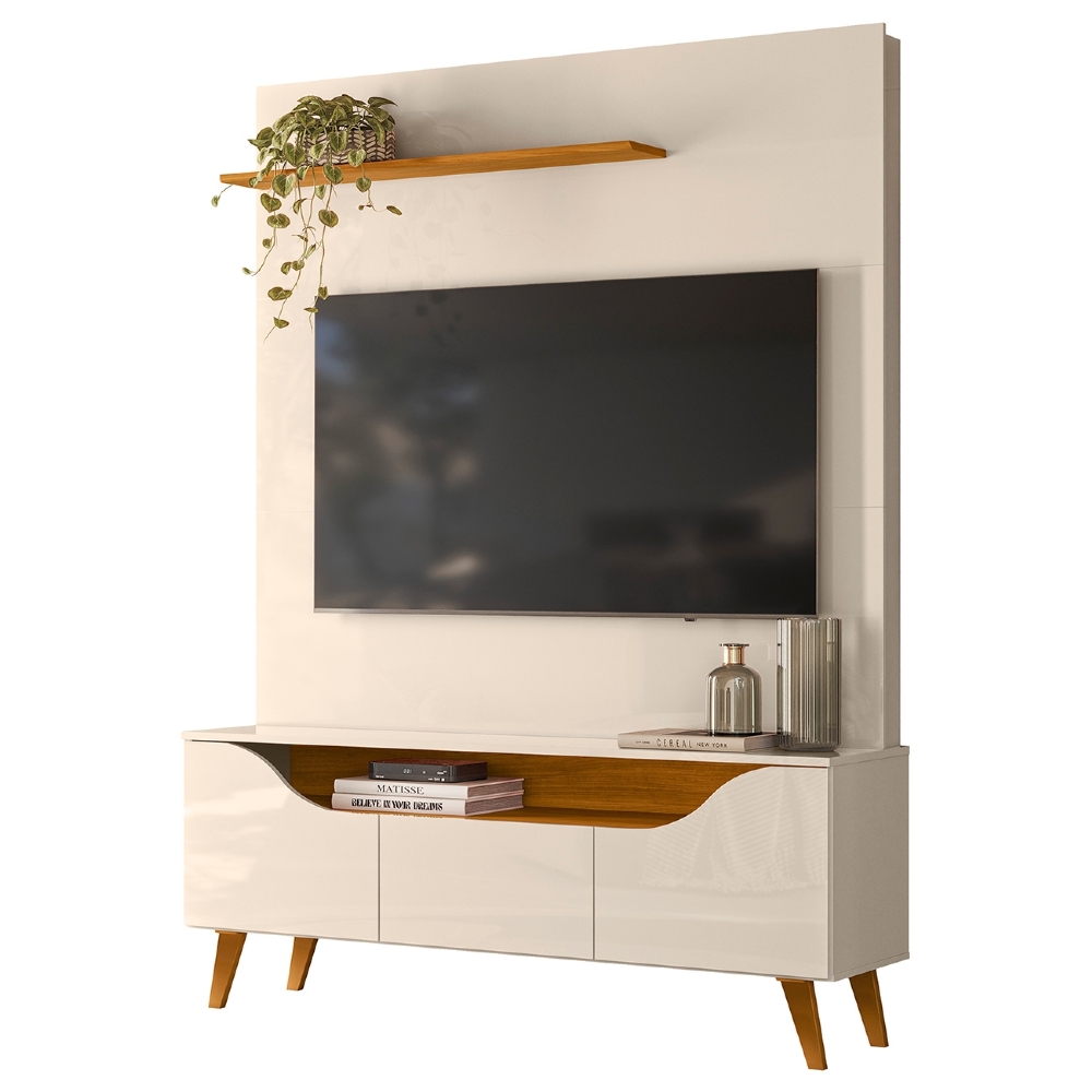 Estante Painel TV 75 Pol 136cm Bento Cinamomo/Off Z10 - Mpozenato