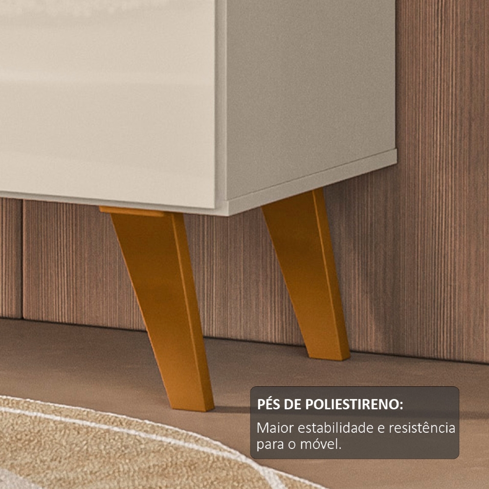 Estante Painel TV 75 Pol 136cm Bento Cinamomo/Off Z10 - Mpozenato