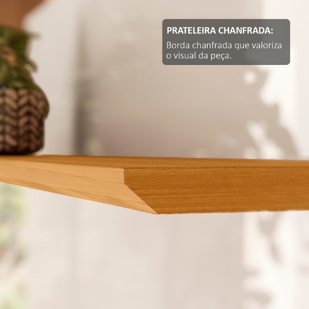 Estante Painel TV 75 Pol 136cm Bento Cinamomo/Off Z10 - Mpozenato