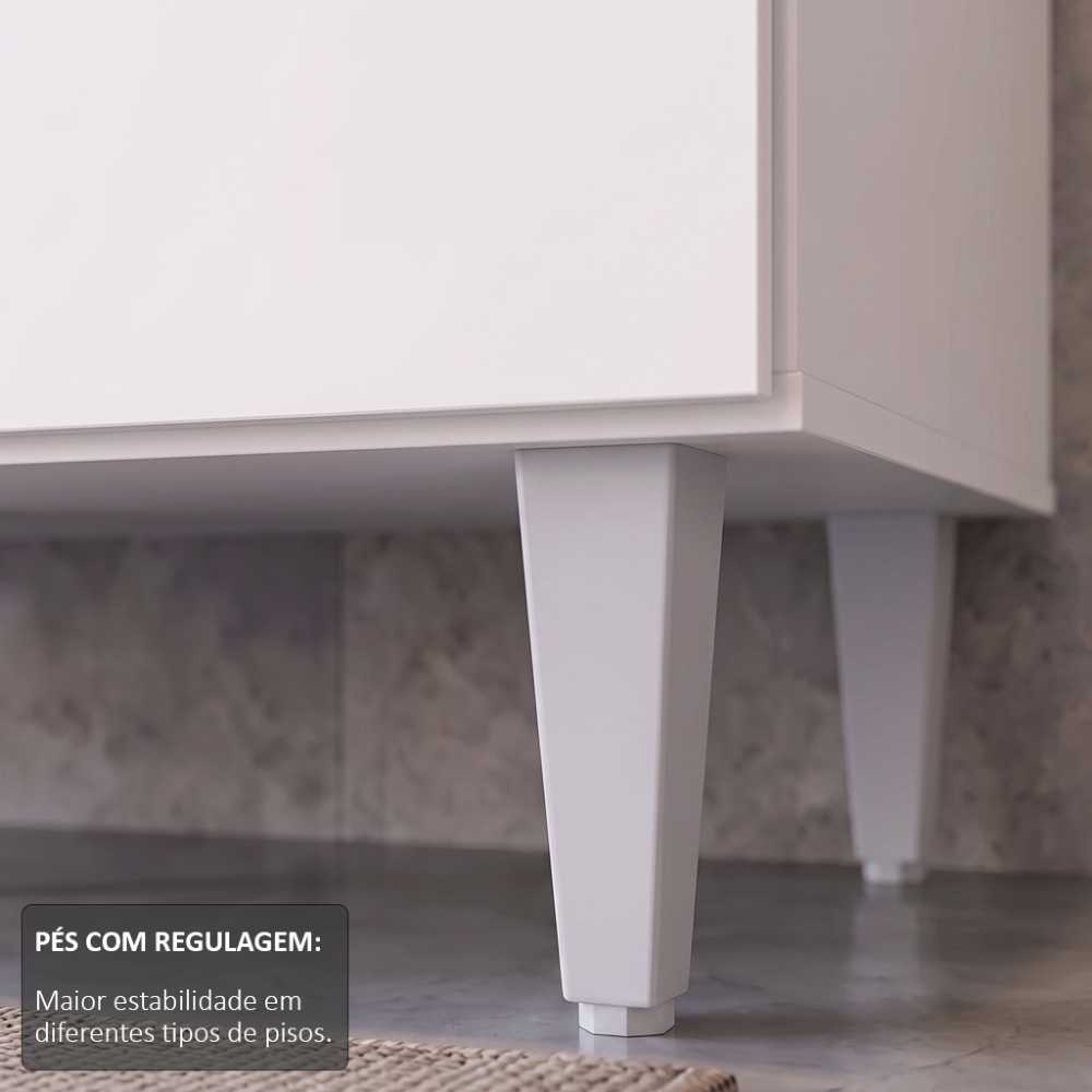 Balcão Gabinete para pia sem Tampo 150cm Marrocos Branco - Lumil