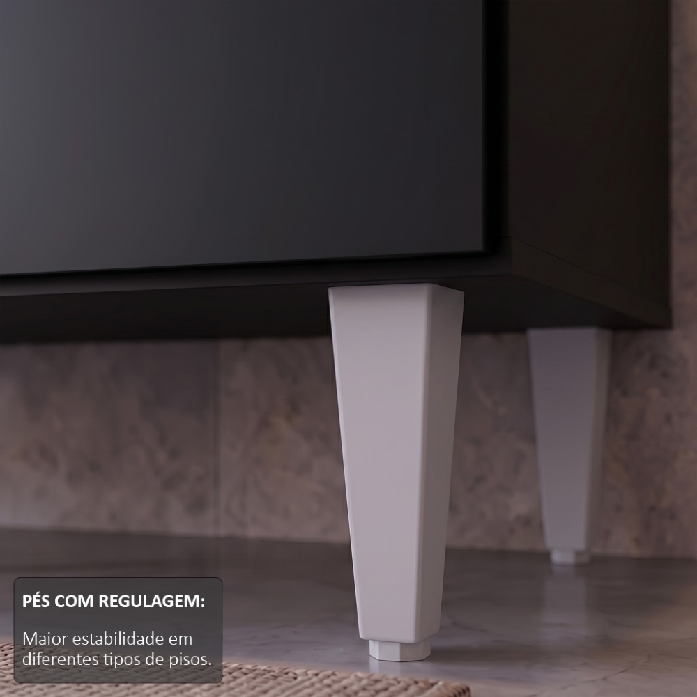 Balcão Gabinete para pia sem Tampo 150cm  Marrocos Preto - Lumil