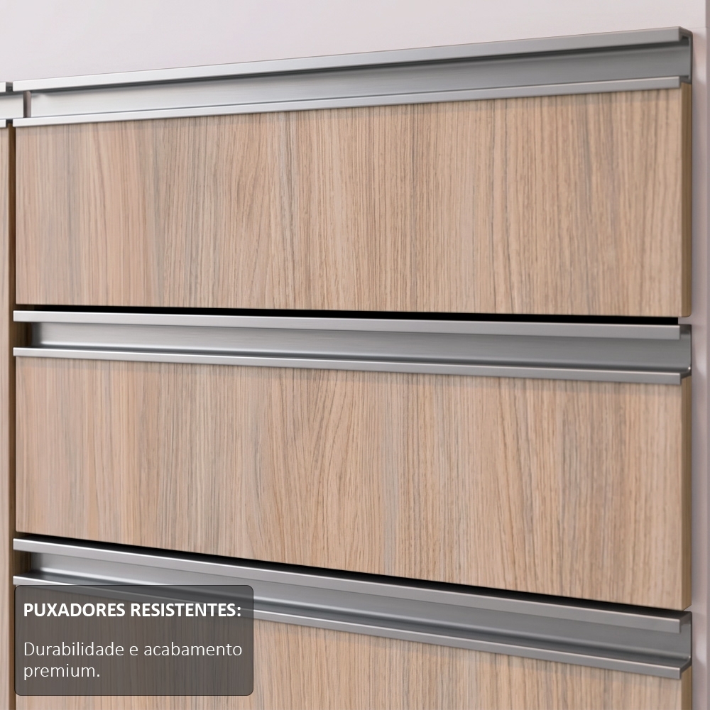 Balcão Gabinete para pia sem Tampo 150cm Marrocos Branco/Castanho  - Lumil