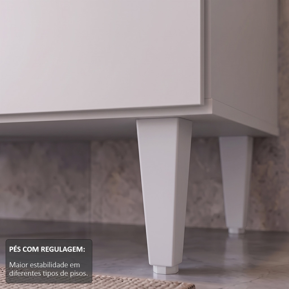 Balcão de Cozinha Para Pia 150cm 4 Portas Sem Tampo Marrocos Cinza Claro - Lumil