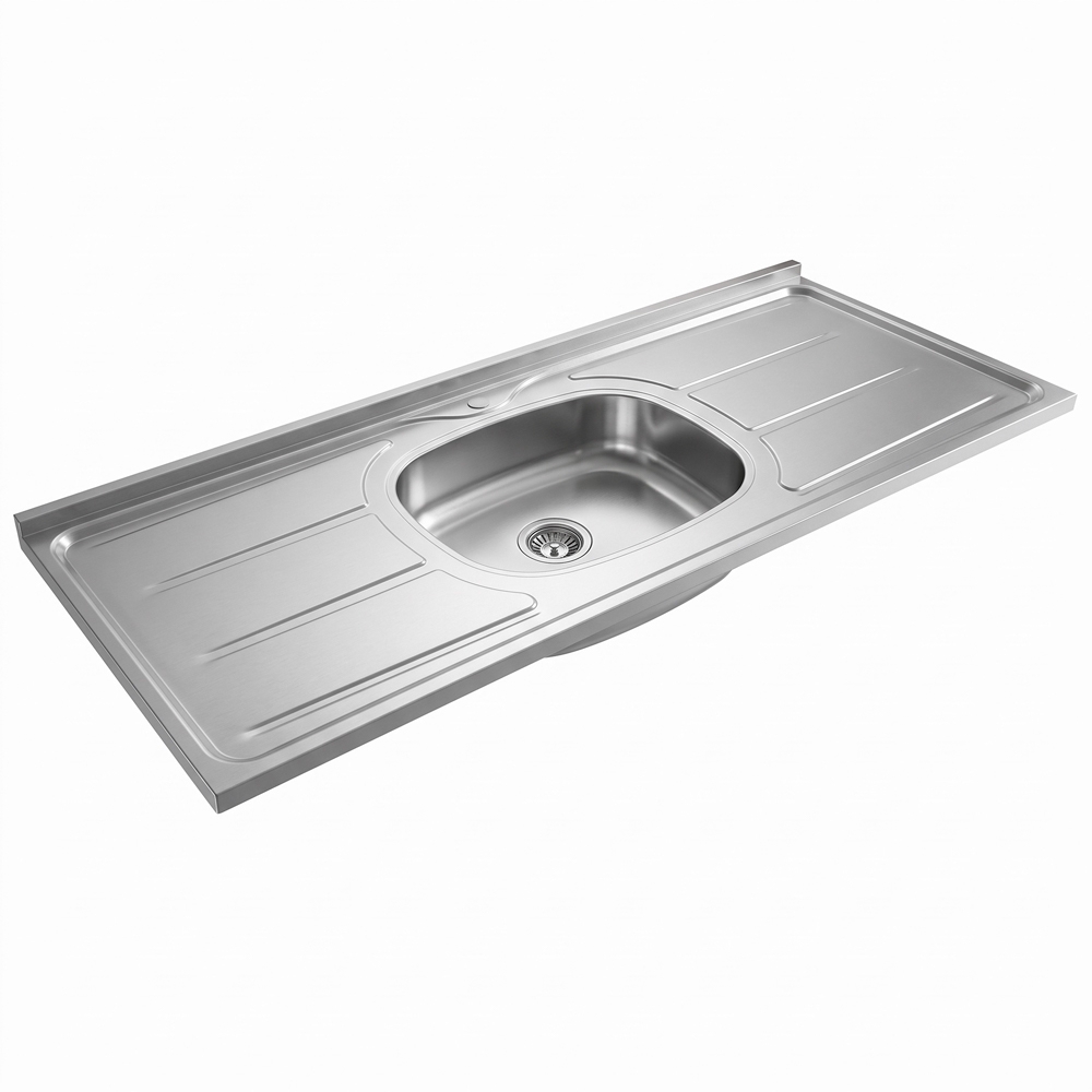 Pia de Cozinha com Cuba e Válvula Bali 150cm Aço Inox - Ghel Plus