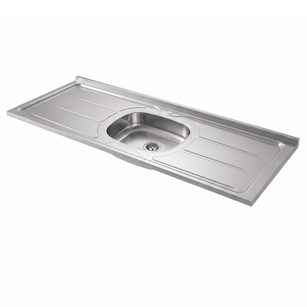 Pia de Cozinha com Cuba e Válvula Bali 160cm Aço Inox - Ghel Plus