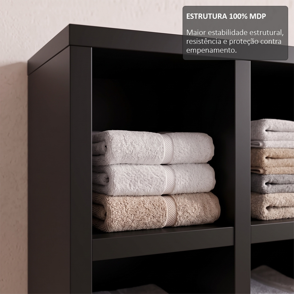 Nicho Decorativo Porta Toalha Barbearia Preto   - AJL Móveis