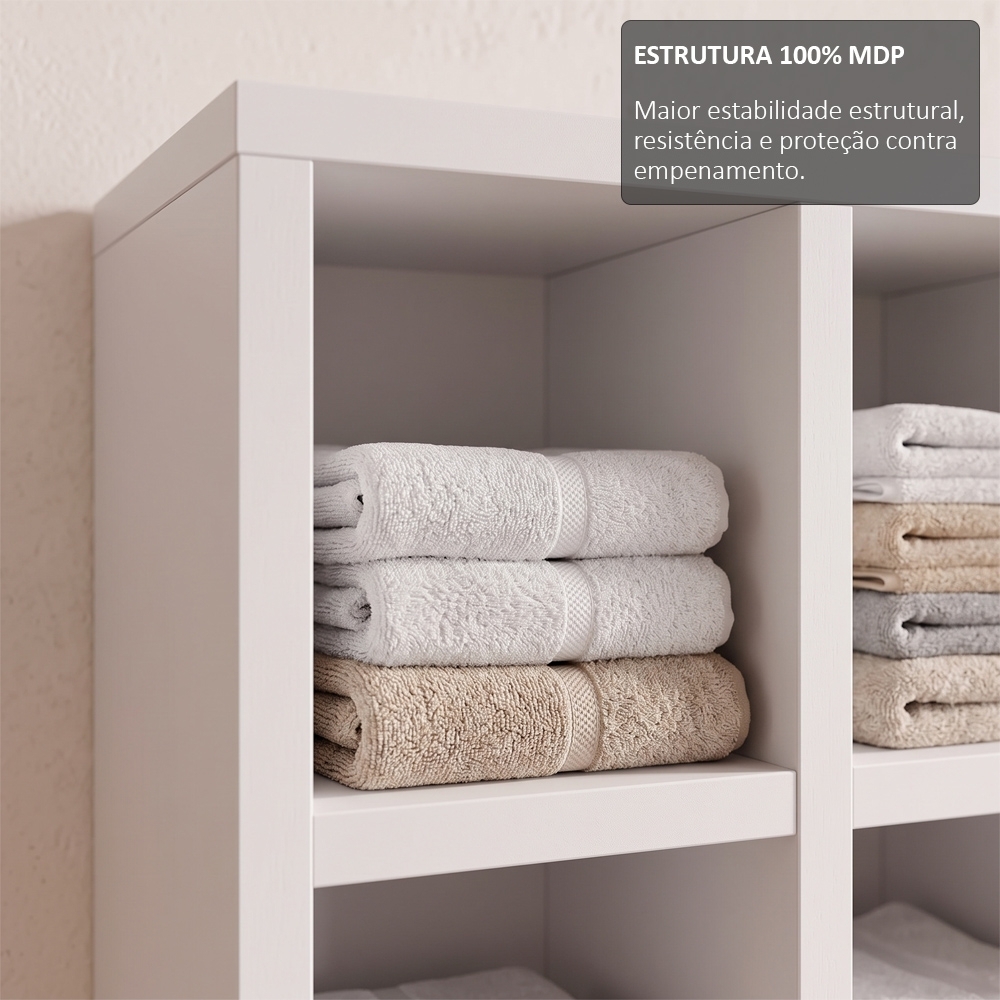 Nicho Decorativo Porta Toalha Barbearia Branco  - AJL Móveis