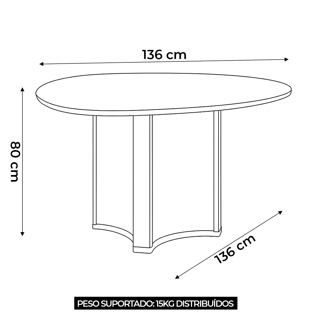 Mesa de Jantar 6 Lugares 136cm Orgânica Com Vidro Lumy Off White D04 - Mpozenato