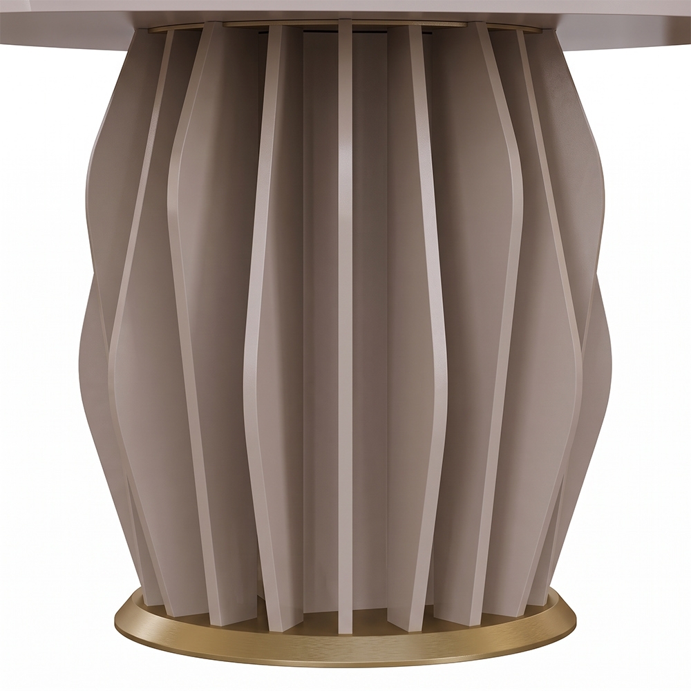 Mesa de Jantar 6 Lugares 136cm Orgânica Com Vidro Vindi Off White D04 - Mpozenato