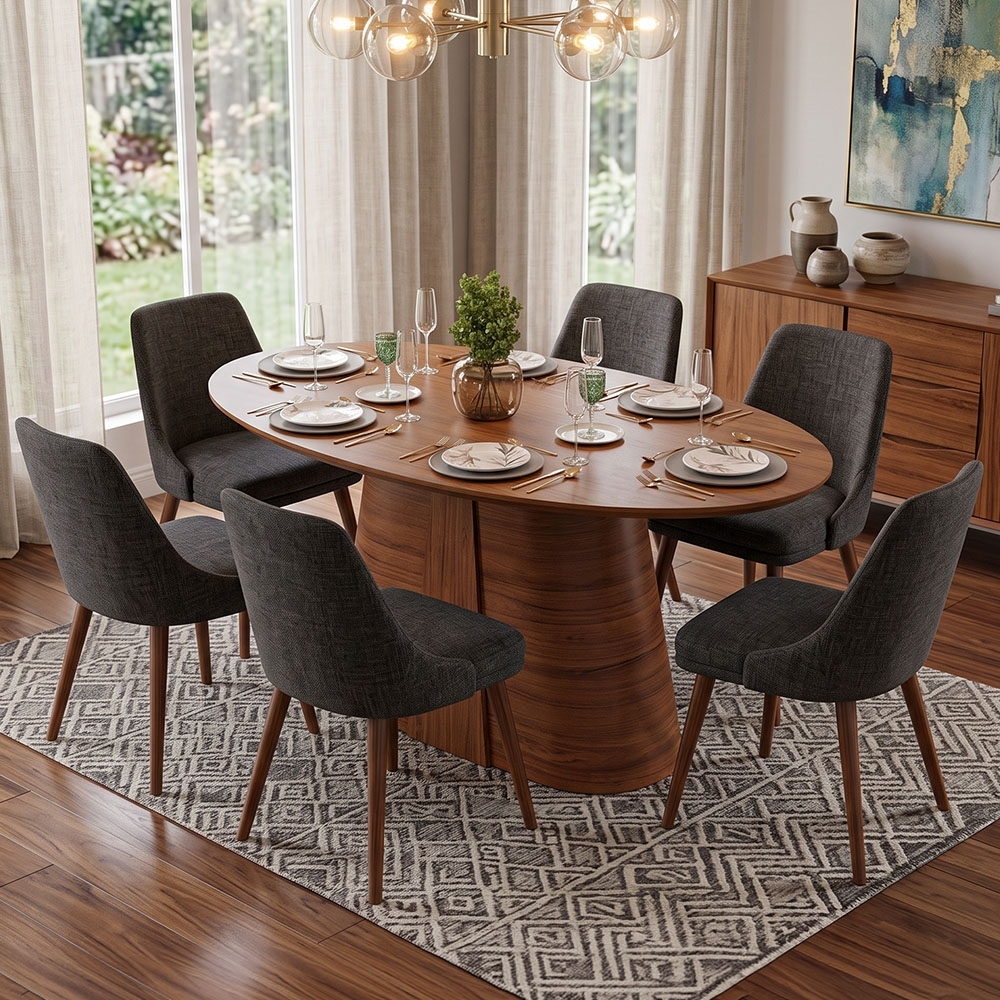 Mesa de Jantar 6 Lugares 183cm Orgânica Oval Holly Freijó D04 - Mpozenato