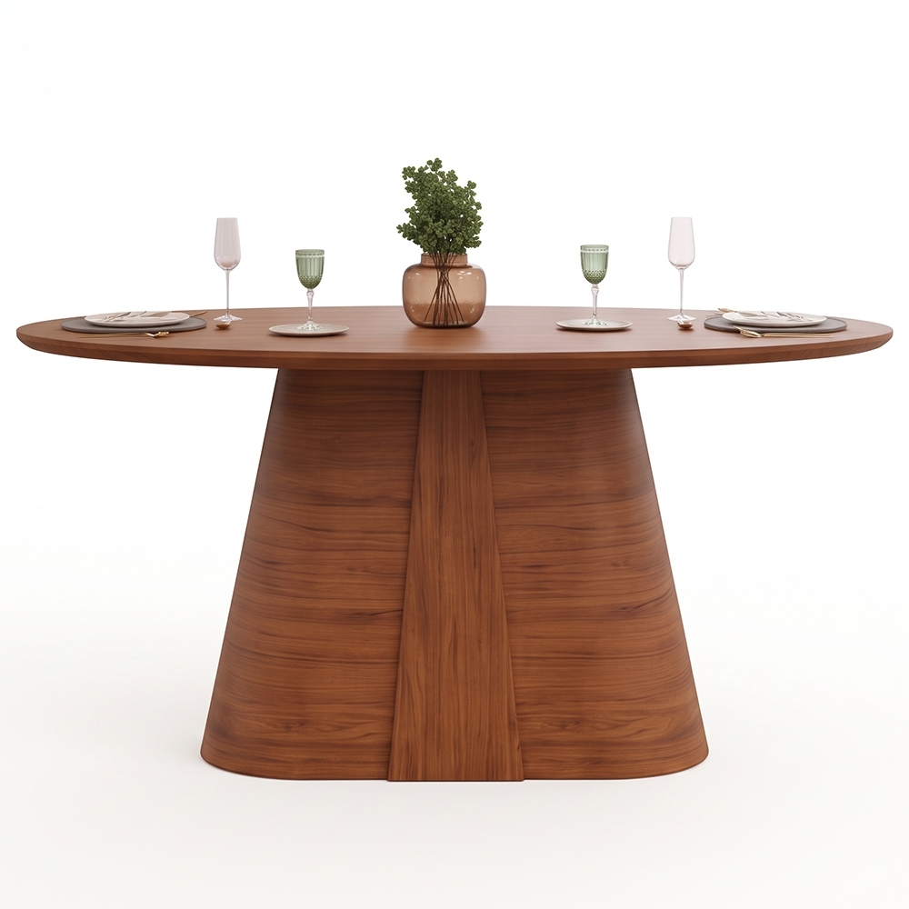 Mesa de Jantar 6 Lugares 183cm Orgânica Oval Holly Freijó D04 - Mpozenato