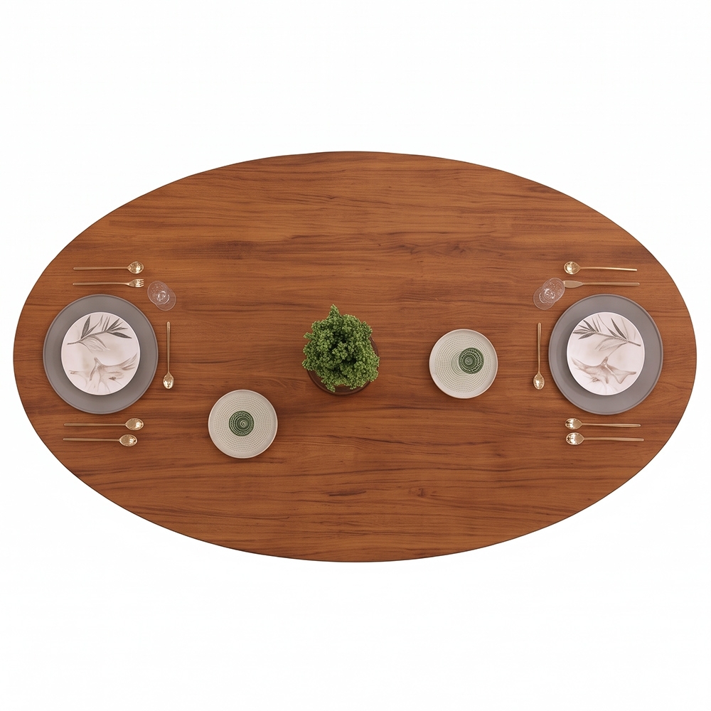 Mesa de Jantar 6 Lugares 183cm Orgânica Oval Holly Freijó D04 - Mpozenato