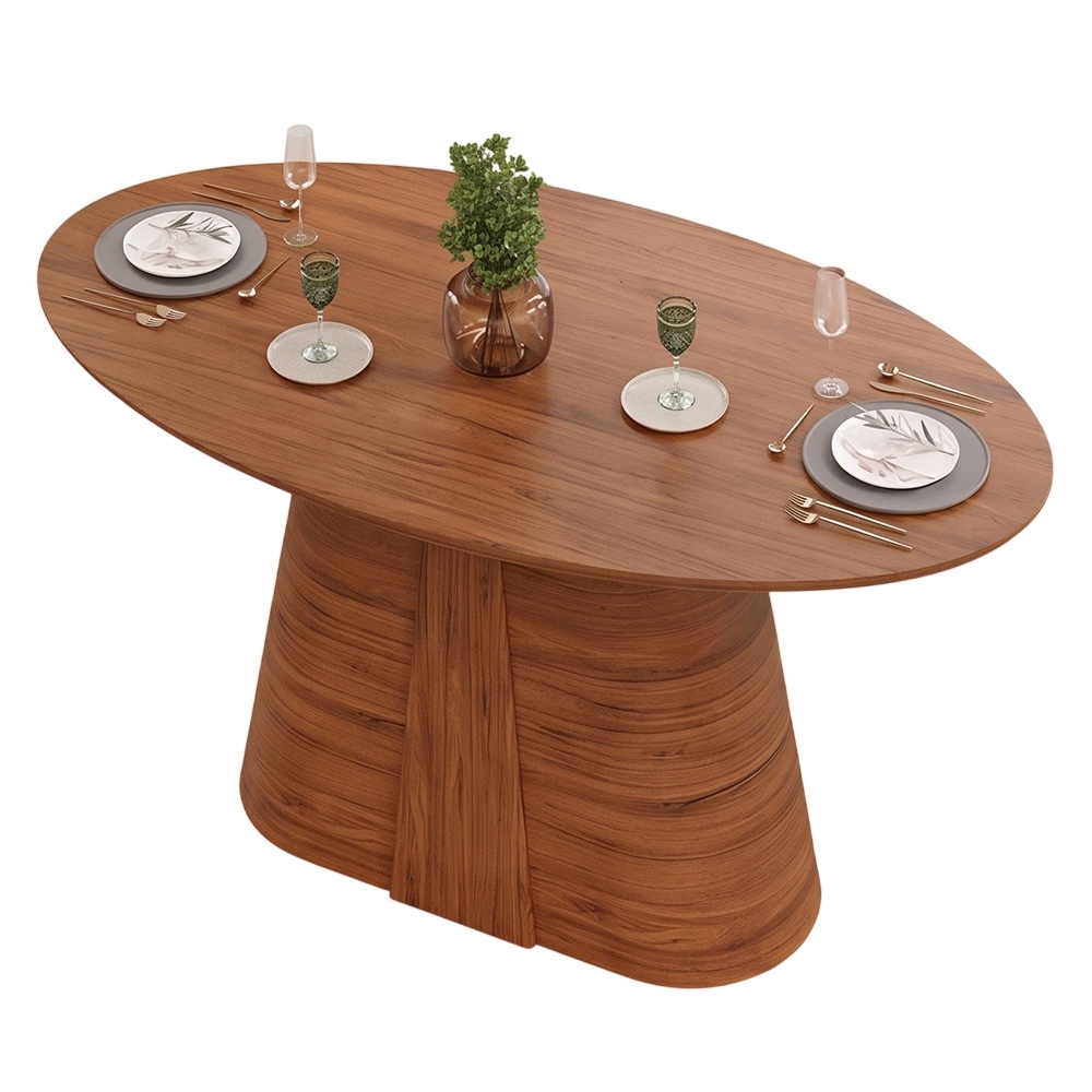 Mesa de Jantar 6 Lugares 183cm Orgânica Oval Holly Freijó D04 - Mpozenato