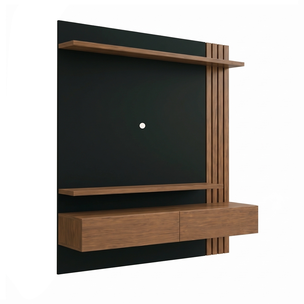 Painel Home Suspenso para TV 65 Pol. 150cm Buriti C05 Noce Milano/Preto Fosco - Mpozenato