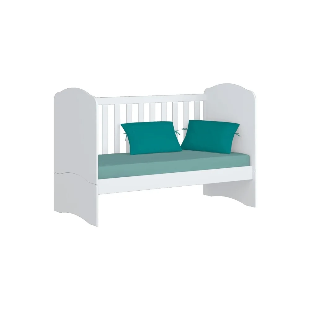 Berço Multifuncional 3 em 1 Minicama Certificado pelo Inmetro Bala de Menta Branco - Henn