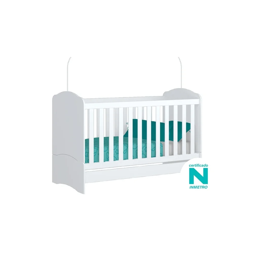 Berço Multifuncional 3 em 1 Minicama Certificado pelo Inmetro Bala de Menta Branco - Henn