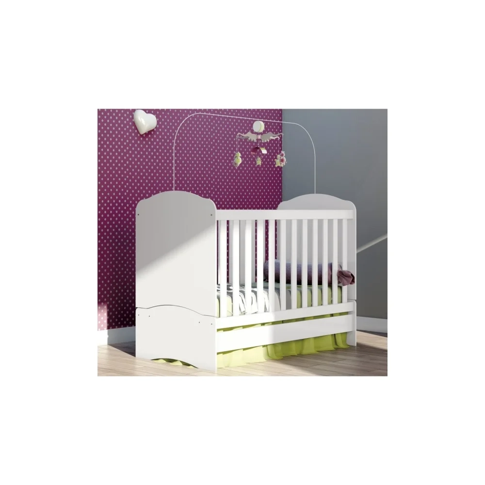 Berço Multifuncional 3 em 1 Minicama Certificado pelo Inmetro Bala de Menta Branco - Henn