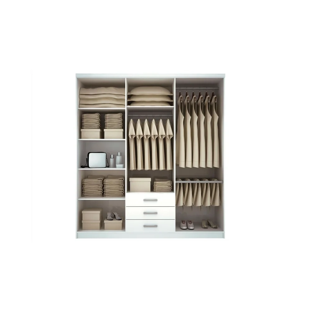 Guarda Roupa Caju 6 Portas de Abrir Branco - Henn