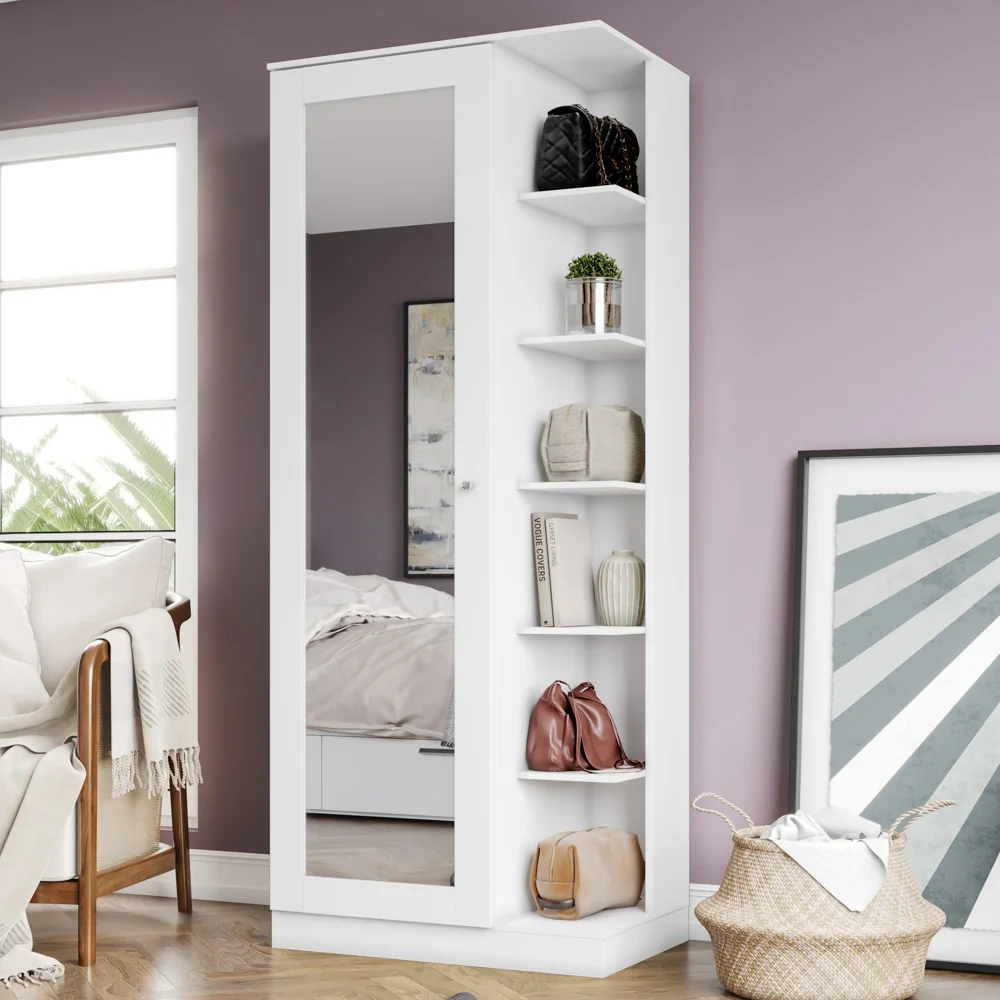 Sapateira 1 Porta com Espelho Duetto Branco - Henn