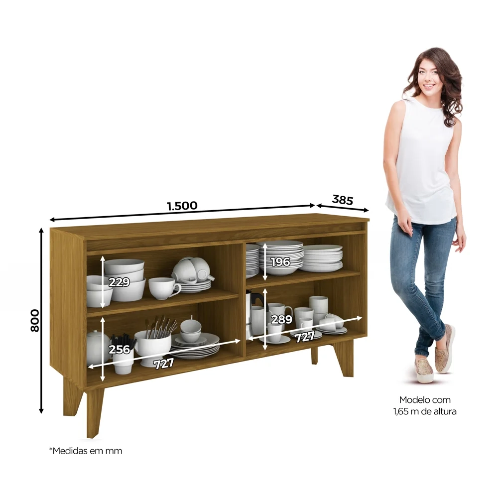 Buffet Para Sala De Jantar 04 Portas Quartzo Nature/Off White - Henn