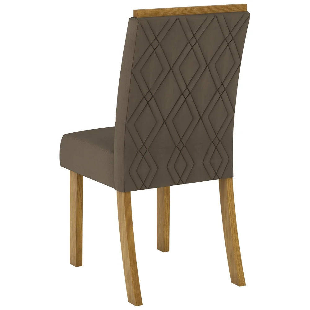 Kit 2 Cadeiras Estofadas para Sala de Jantar Vita Nature/Bege - Henn