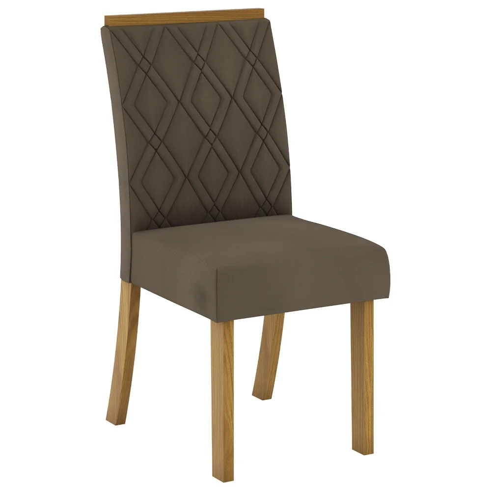 Kit 2 Cadeiras Estofadas para Sala de Jantar Vita Nature/Bege - Henn