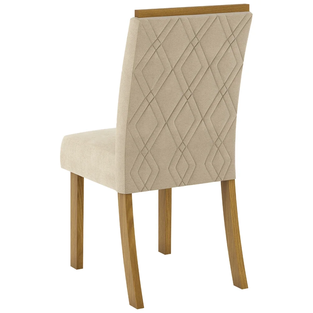 Kit 2 Cadeiras Estofadas para Sala de Jantar Vita Nature/Linho - Henn
