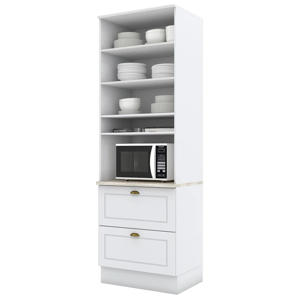 Paneleiro Torre Quente 2 Portas 1 Nicho para Forno 100% MDF Americana Branco HP - Henn