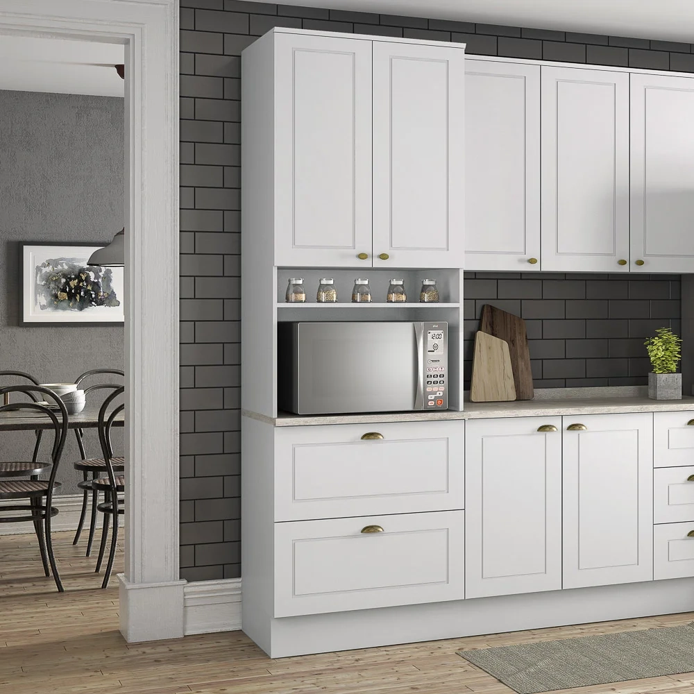 Paneleiro Torre Quente 2 Portas 1 Nicho para Forno 100% MDF Americana Branco HP - Henn