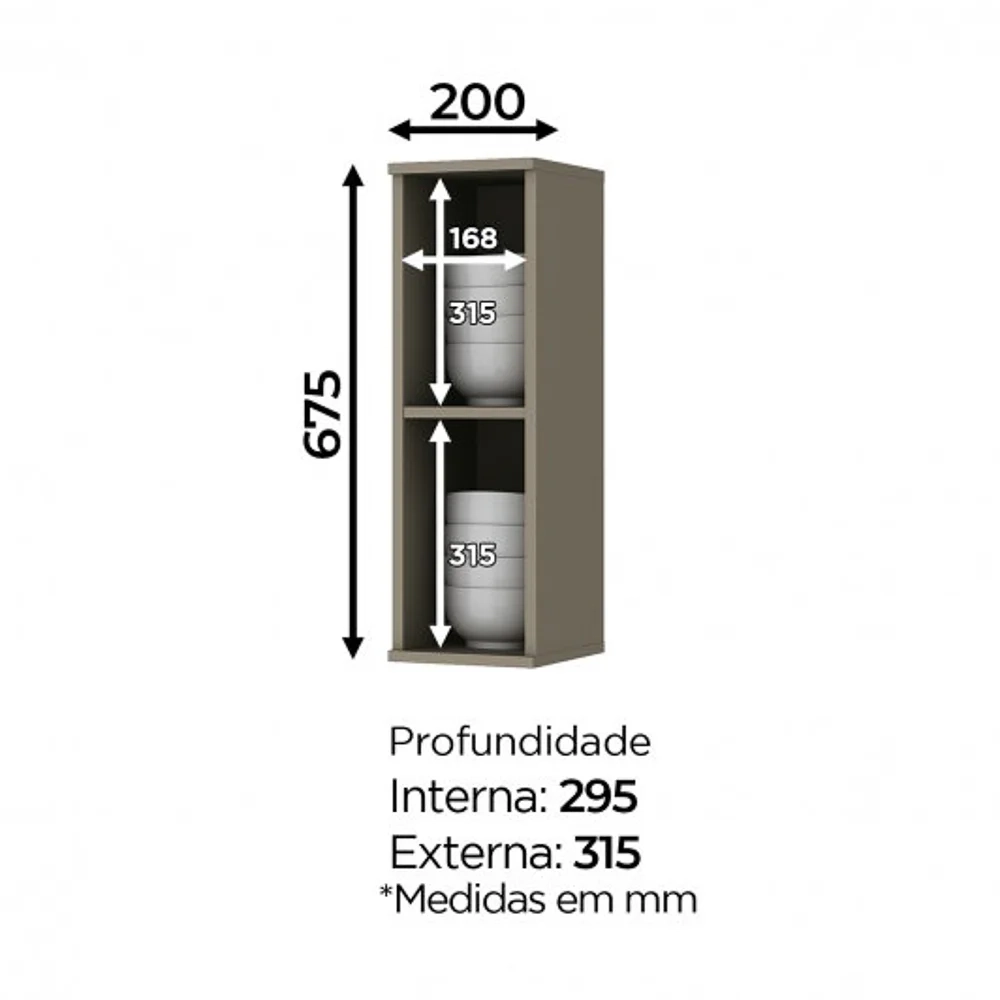 Nicho Aéreo 20cm 100% MDF Connect Duna - Henn