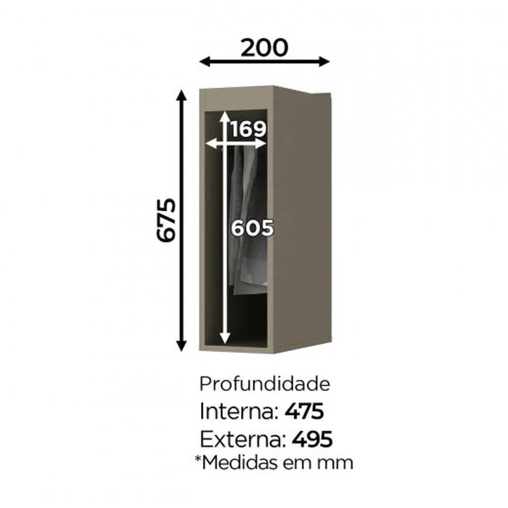 Balcão Porta Toalha 100% MDF Sem Tampo Connect Duna - Henn
