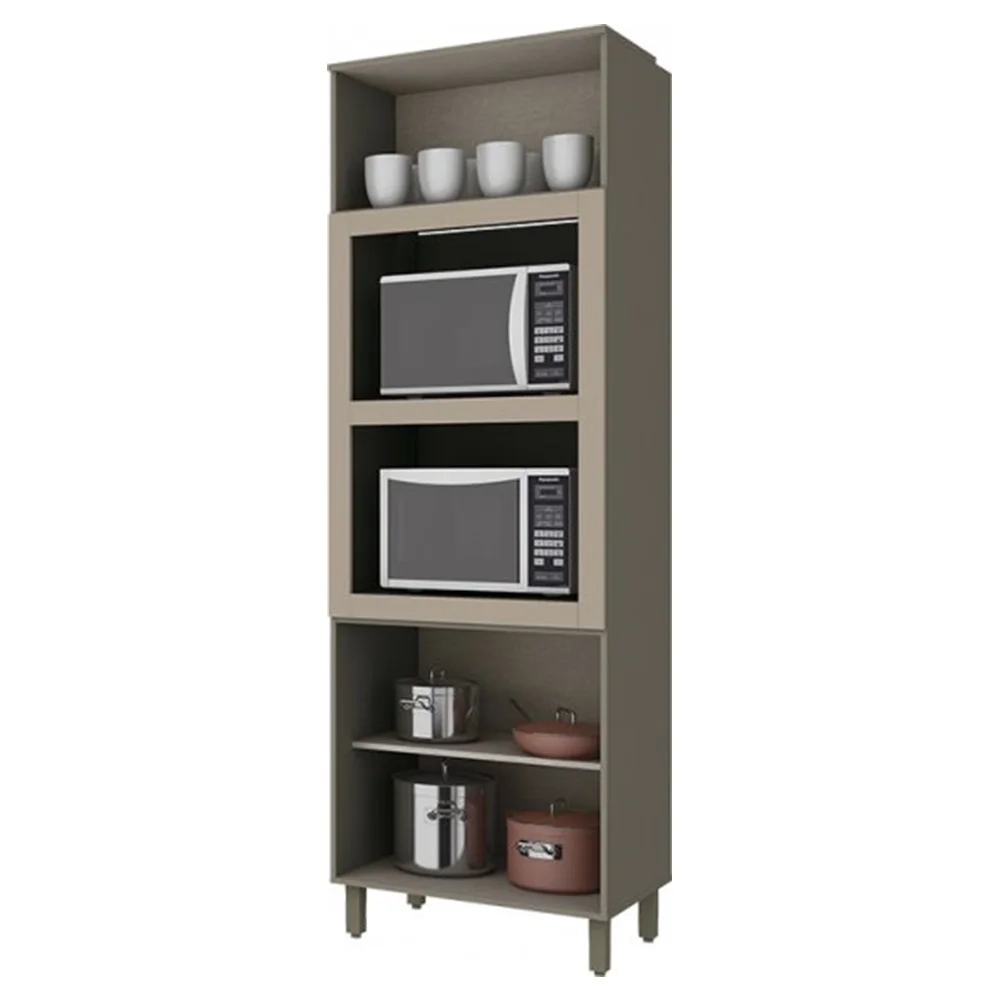 Torre Quente 3 Portas 2 Nichos 100% MDF Connect Duna/Cristal - Henn