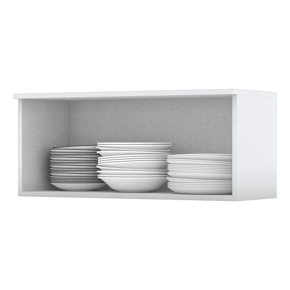 Armário Aéreo 80cm 1 Porta Basculante 100% MDF Americana Branco HP - Henn