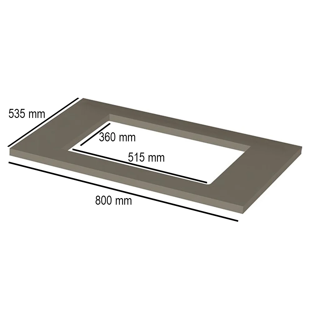 Tampo Para Balcão Cooktop 80cm 100% MDF Connect Duna - Henn