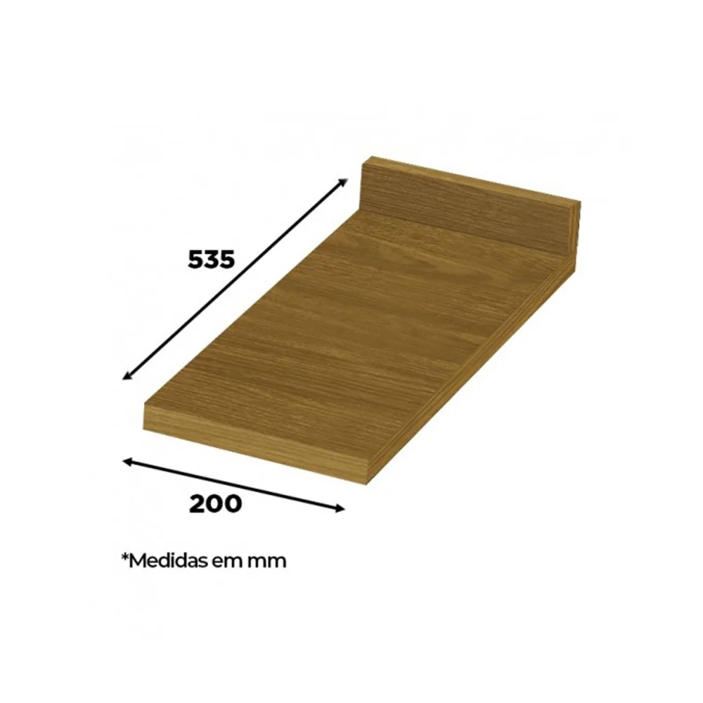 Tampo Para Balcão 20cm 100% MDF Essência Nature - Henn