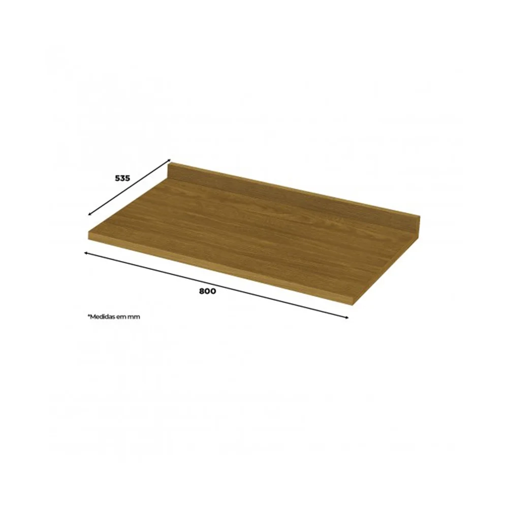 Tampo Para Balcão 80cm 100% MDF Essência Nature - Henn