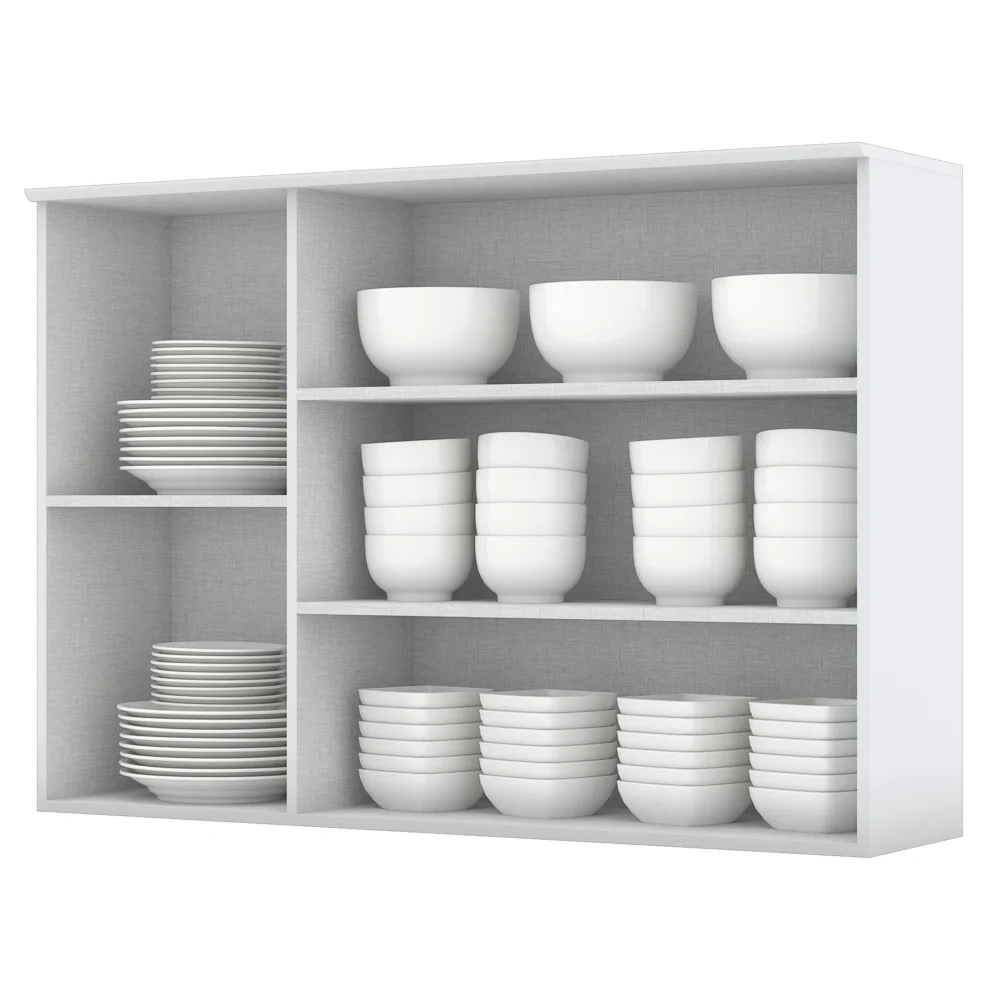 Armário Aéreo 120cm 3 Portas 100% MDF Americana Branco HP - Henn