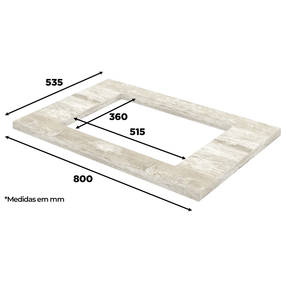 Tampo Para Balcão Cooktop 80cm Americana Calcare - Henn