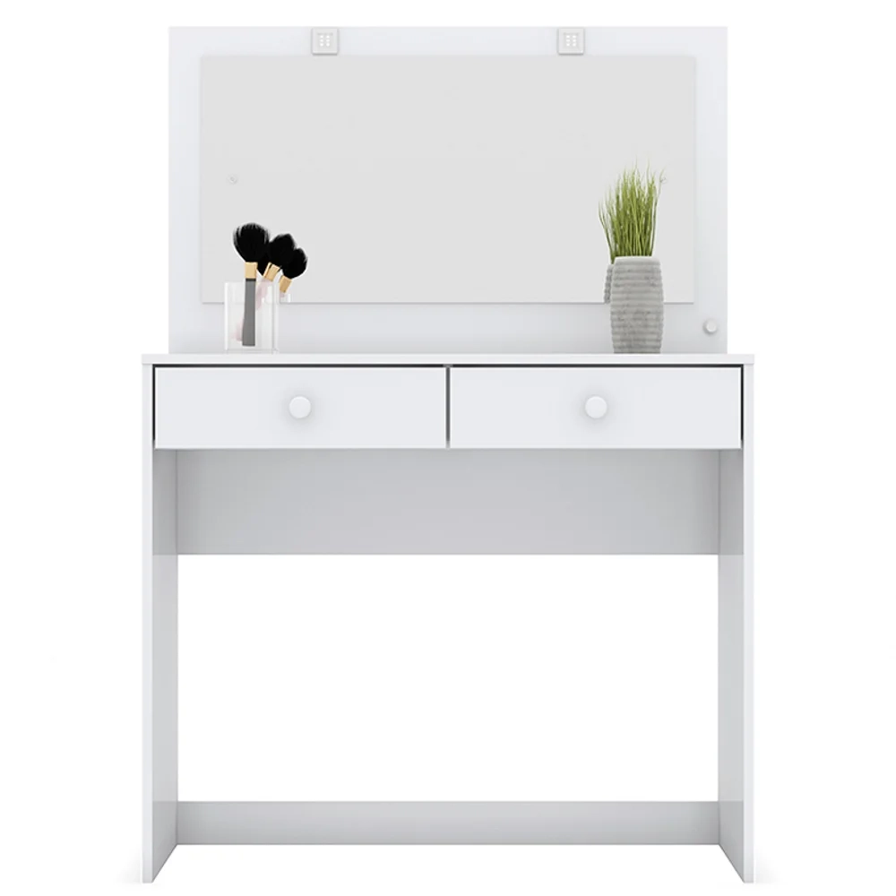 Penteadeira Camarim Com Espelho 2 Gavetas Daila Branco - Henn